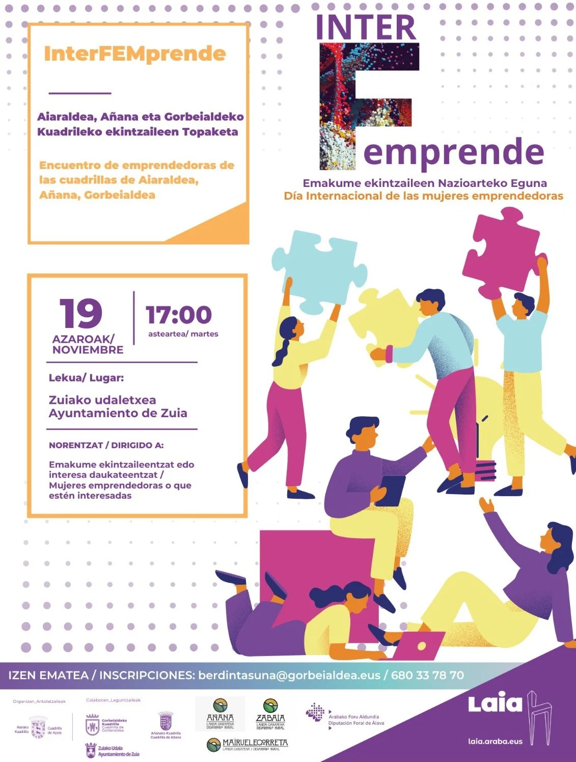 ENCUENTRO INTERFEMPRENDE DE EMPRENDEDORAS DE AÑANA, AIARALDEA Y GORBEIALDEA